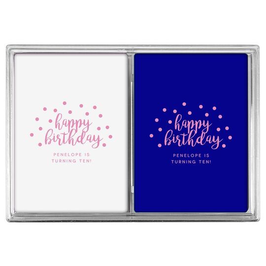Confetti Dots Happy Birthday Double Deck Playing Cards